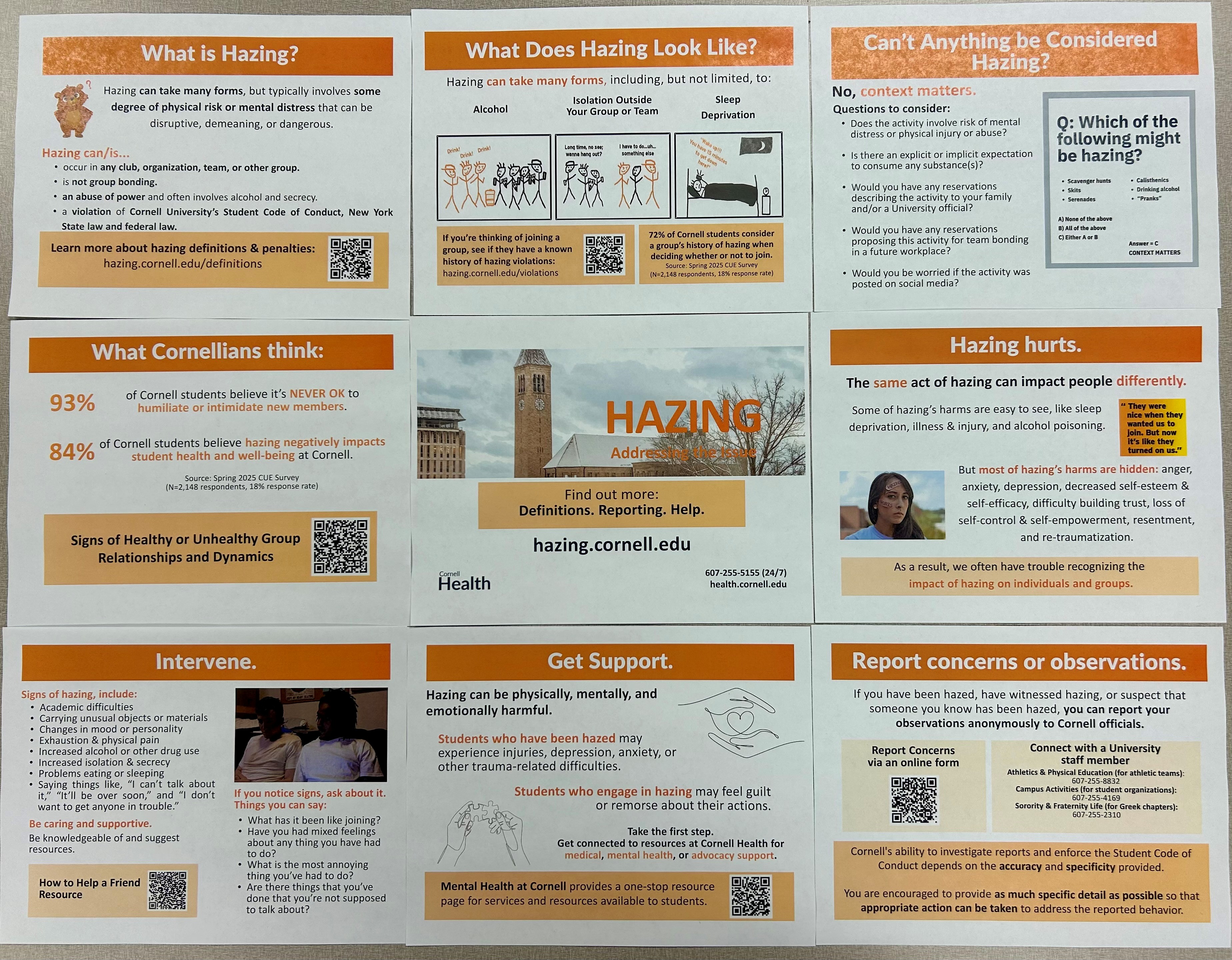 Hazing bulletin board sample